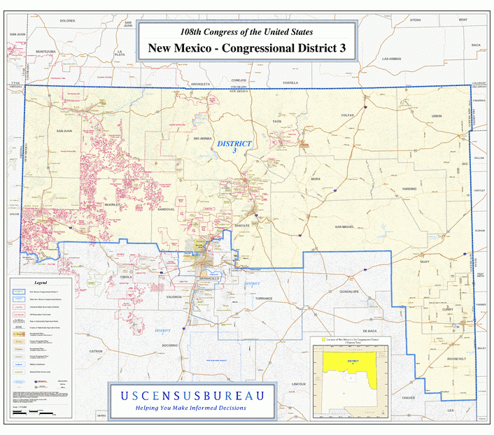 新墨西哥州(New Mexico)行政区划图