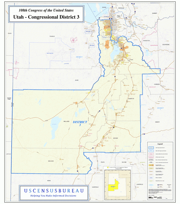 犹他州地图(Utah)